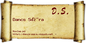 Dancs Sára névjegykártya