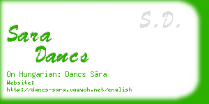 sara dancs business card